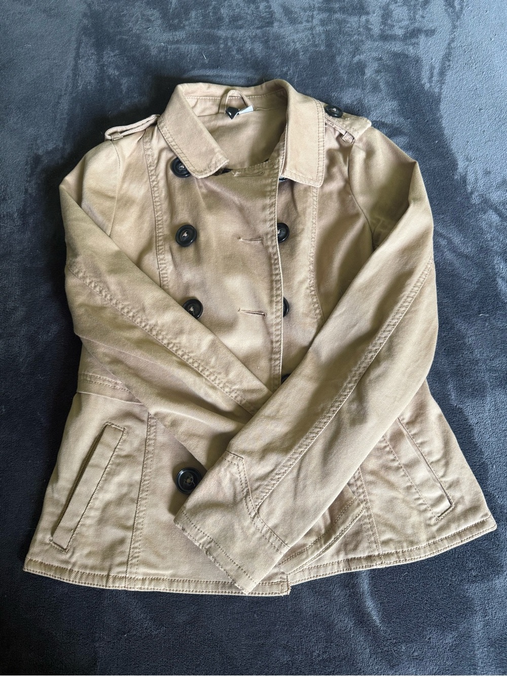 H&M Khaki Double-Breasted Trench Coat